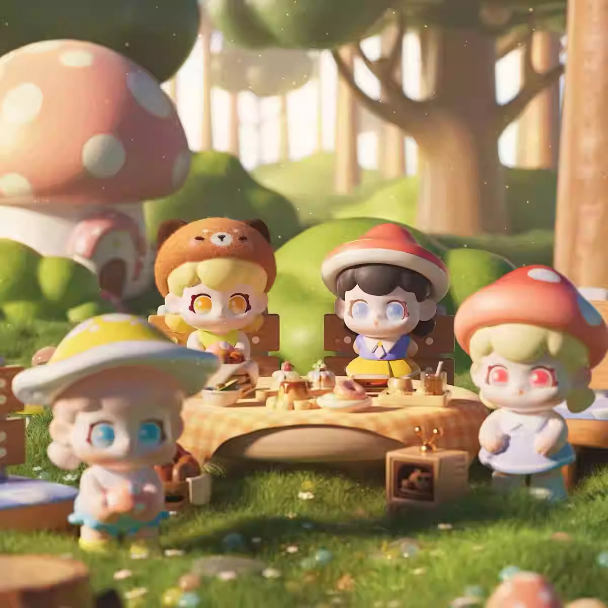 LILULU Mushroom Sweetheart Series Mini Beans Figures