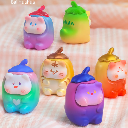 Bai.Huahua Hot Pot Cat Pepper Mini Beans PVC Figures Set