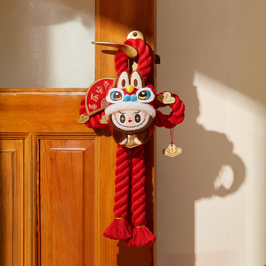 Wealthy Snake's New Year Celebration Series LABUBU Plush Door Decoration Doll