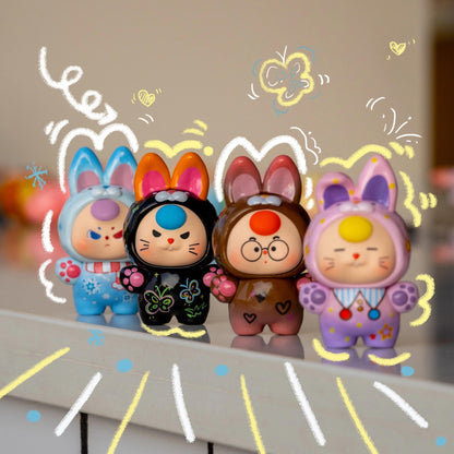 Baby Three Dopamine Rabbit Mini Beans Series Figures