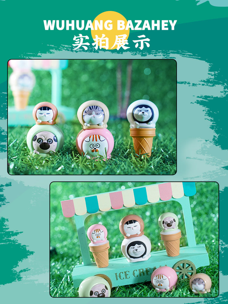 【BOGO】WUHUANG Cat Ice Cream Mini Beans Series PVC Figures