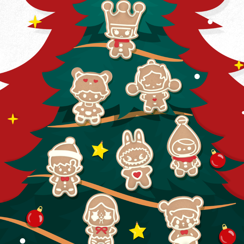 POP BEAN Gingerbread Man Set Series PVC Figures