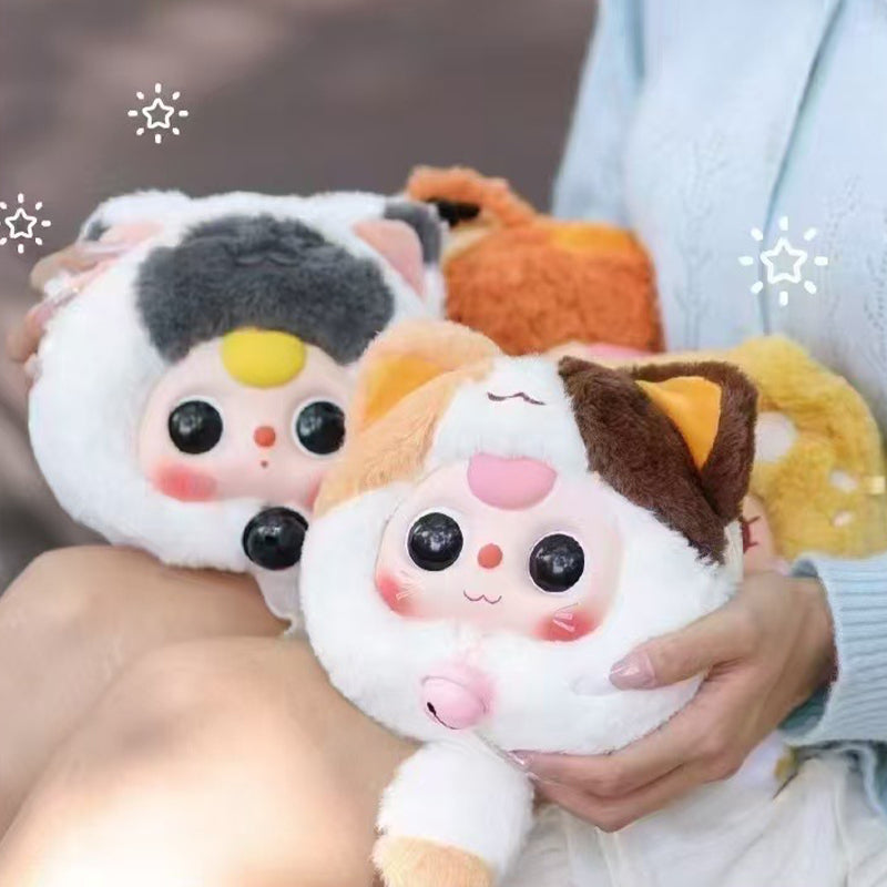 Baby Three Fortune Cat Zipper Bag Series Plush Dolls