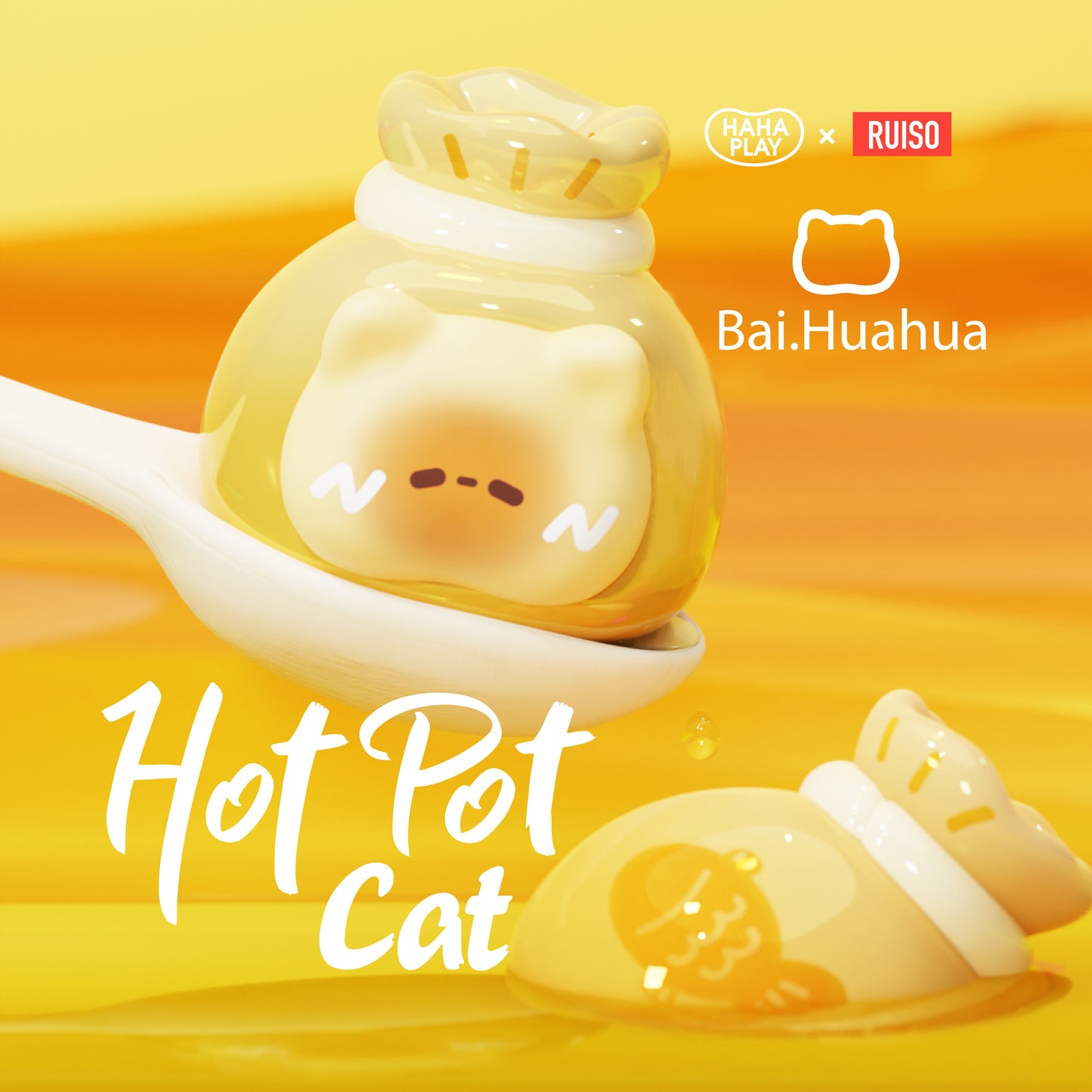 Bai.Huahua Hot Pot Cat Mini Beans Series PVC Figures