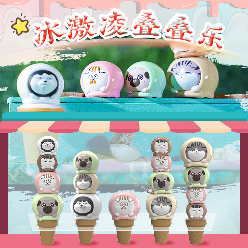 【BOGO】WUHUANG Cat Ice Cream Mini Beans Series PVC Figures