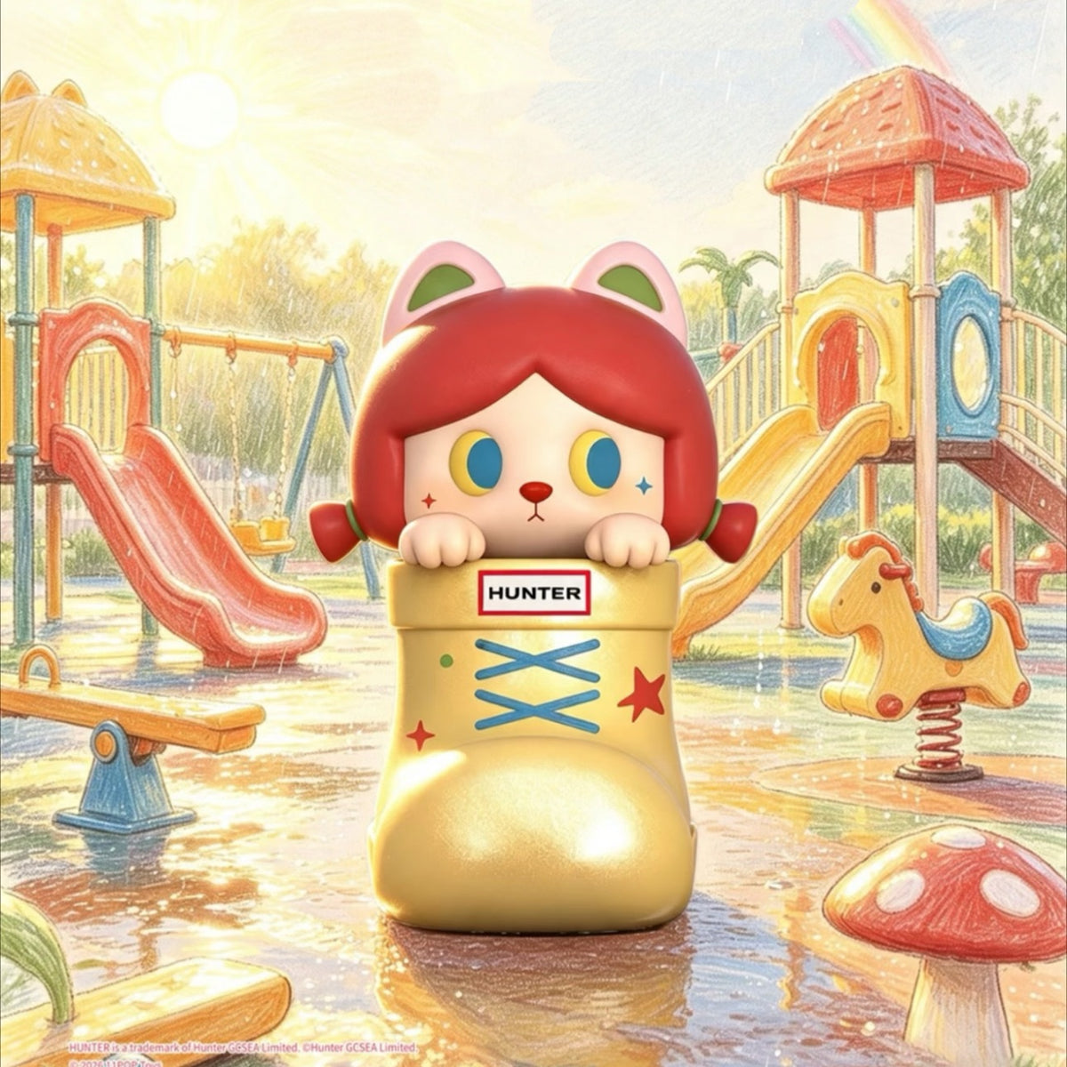 HUNTER×Beibei Cat Rain Boot Universe Series Mini Bean Figures