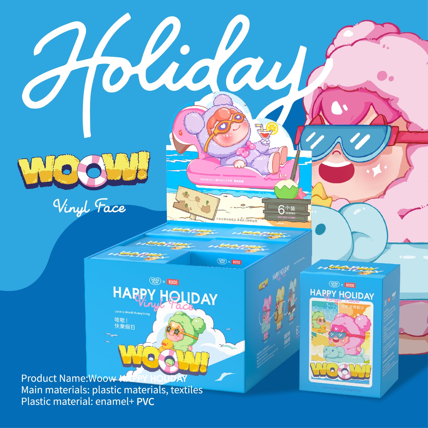 WOOW Happy Holiday Vinyl Face Series Plush Dolls